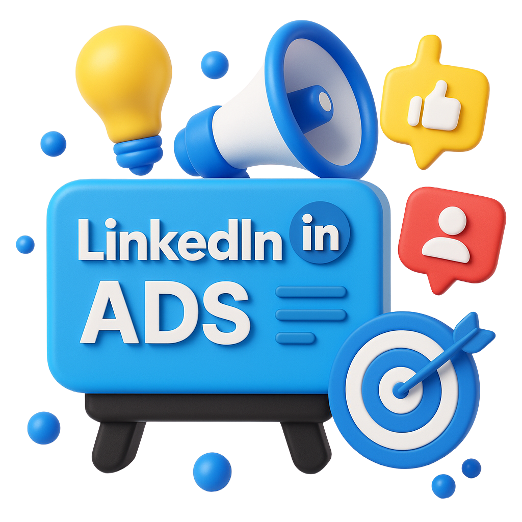 MHB ajans Web sitesindeki. Linkedin Reklamları ile ilgili 3D görsel